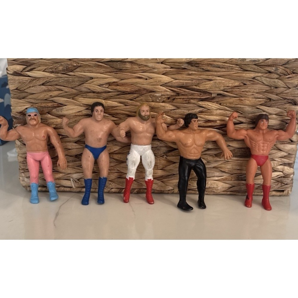 LJN WWF Bendies LOT OF‎ 6 1985,Hulk Andre George The Animal Rocky Billy Jack